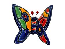 Talavera Butterfly Small Sculpture Folk Art Mexican Pottery Wall Art Home Decor picture