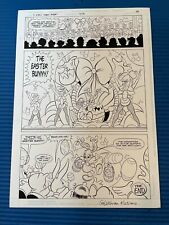 TINY TOONS original comic art BUSTER BABS NEW YORK ROCKETTES EASTER BUNNY SPLASH picture