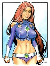 QUEST STARFIRE Original Art Sketch Illustration Teen Titans Color picture
