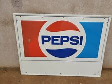 LARGE Vintage 1970s Pepsi Cola Stout Metal Soda Sign  C picture