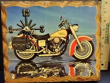 Vintage Harley Davidson Electra glide motorcycle wooden wall clock picture