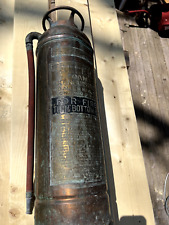 Antique Vintage Copper & Brass Foam Fire Extinguisher Empty picture