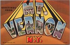 MT. VERNON New York Large Letter Greetings Postcard Curteich Linen 1952 / Unused picture