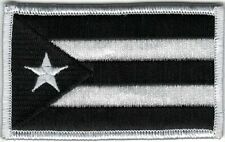 Puerto Rico Urban Flag Patch White Black Fits For VELCRO® BRAND Loop Fastener picture