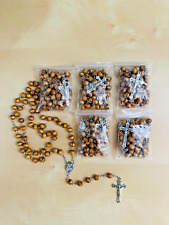 6 x Wholesale Bulk Wooden Rosary Necklace for Baptism, Wedding, Memorial picture