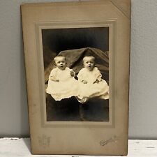 Antique Twins Edwardian Photography Photo white dress Original Studio Boys 1900s picture