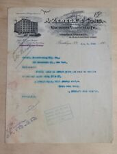 1905 Antique Document, A. Zerega's Sons, Brooklyn, N.Y., Signed picture