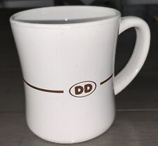 A8 2011 WHITE DUNKIN DONUTS INITIALS DD HEAVY DINER CERAMIC COFFEE CUP MUG 14oz picture