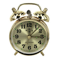 New Gold Home Mechanical Alarm Clock Manual Wind Up Vintage Metal Table Clock US picture