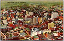 Atlanta Georgia, 1943 Aerial View, Office Business Buildings, Vintage Postcard picture