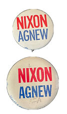  Nixon Agnew 1968 Button 36mm 29mm Feeler & Wheeler 370 N.Y.C 2 Pin Lot Official picture