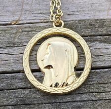 Mother Mary Madonna necklace gold tone picture