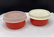 2 Vtg Tupperware Smidgets Pill 1 oz Mini Travel Containers Red picture