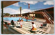 1950s SANDS HOTEL LAS VEGAS PARADISE SWIMMING POOL DIVER VINTAGE CHROME POSTCARD picture