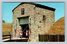 Youngstown NY-New York, Old Fort Niagara, Drawbridge, Soldiers Vintage Postcard picture