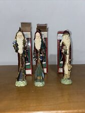 Vintage WINDSOR COLLECTION Pencil SANTA Set Of 3 Christmas Decorations picture