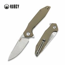 Kubey Nova Folding Knife Tan G10 Handle Plain Edge Satin Finish KU117F picture