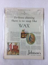 Johnson's Wax 1929 Vintage Art Print Collectible Advertisement 11 x 14 picture