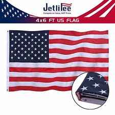 Jetlifee American Flag 4x6ft 210D UV Protected Embroidered Stars Outside US Flag picture