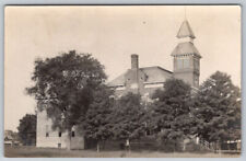 Exterior Street View of Church and Steeple RPPC Real Photo Postcard picture