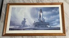 Cape Winds Space Shuttle 18x32 Print 1983 Signed by Attila Hejja Frame 34.5x20.5 picture
