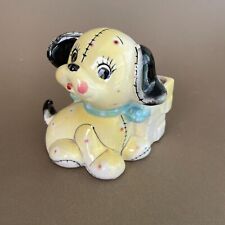 Vintage Shafford Ceramic Yellow Patchwork Puppy Planter Japan — Baby Shower Gift picture