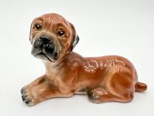 VTG 1950s Japan Halsey Imports Seymour Mann SITTING BOXER DOG Porcelain Figurine picture