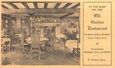 Vintage Postcard of Old Garden Restaurant New York City Murray Hill PC8 picture