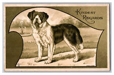 Postcard KIndest Regards Dog Artist Signed Card picture