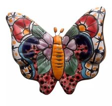 Talavera Butterfly Folk Art Mexican Pottery Wall Art Multicolor Home Decor 6