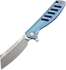 Artisan Cutlery Tomahawk Framelock Blue Titanium Bohler M390 Knife 1815GSBUM picture