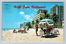 Hollywood By The Sea FL-Florida, Scenic View Of Beach, Vintage c1975 Postcard picture