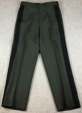 Uniart Military Parade Dress Pants Mens Size 30 Hunter Green Black Stripe Army picture