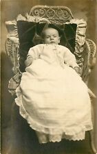 RPPC Baby Infant Child white dress in Chair Hanover PA Postcard picture