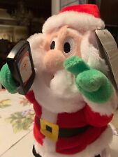 Santa Claus Gemmy Musical Plush Phone Flashes Dances To Let Me Take A Selfie NWT picture