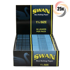Full Box 25x Packs Swan 1 1/4 Rolling Papers | 50 Papers Per Pack | 2 Free Tubes picture