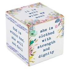 Quote Wooden Cube Home Decor Inspirational Block Sign 2.5 in SQ Mother Pack of 2 picture