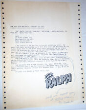 Hardy Fox inscribed press release, 1983 - SIGNED 