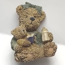 Teddy Bear Sculpture Hand-painted Figurine Baby Home Decor Bottle Mama Family.  picture