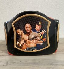 WWE 2014 The Rock John Cena CM Punk Ceramic Piggy Bank Championship Belt Red picture