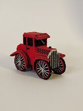 Vintage Knit Handmade Yarn Red Car picture