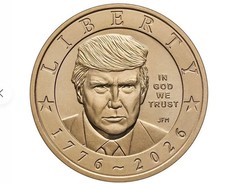 2026 P President Trump Semiquincentennial $1 Coin IN HAND  picture