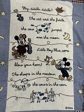 Vintage Disney Blanket Mickey Minnie Woven Throw tapestry Disney Nursery Rhyme picture