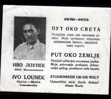 GLOBE TROTTER / IVO LOUNEK / WORLD TOUR business card 1930 to 1935 picture