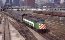 BN BURLINGTON NORTHERN Railroad Train Locomotive CHICAGO IL 1979 Photo Slide picture