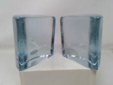 Pair of Vintage MCM Blenko Glass Half Moon Bookends picture
