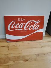 c.1960s Original Vintage Enjoy Coca Cola Sign Metal Grocery Store Display Gas  picture