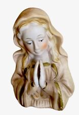 Vintage Virgin Mary Madonna Praying Hands Ceramic Figurine picture