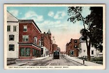 Orange MA-Massachusetts, East Main St., Masonic Hall, c1920 Vintage Postcard picture