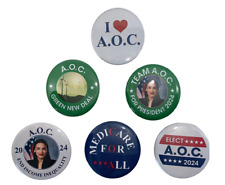 Alexandria Ocasio-Cortez (AOC) Buttons - Set of 6 pins - 2.25 inches picture